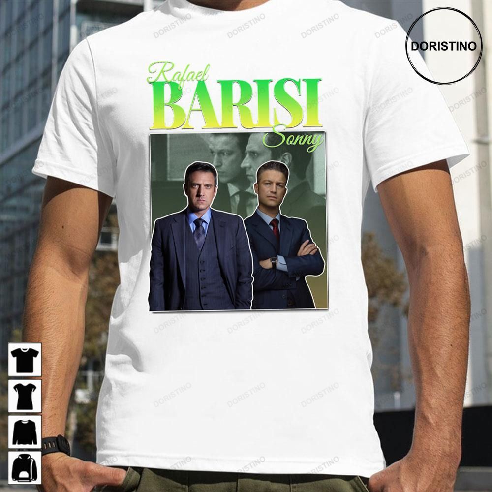 Barisi Sonny Carisi Rafael Barba 90s Inspired Vintage Homage Limited Edition T-shirts